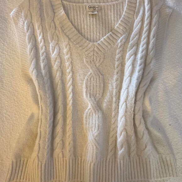 Cream Cable Knit Sweater Vest - Picture 6 of 6